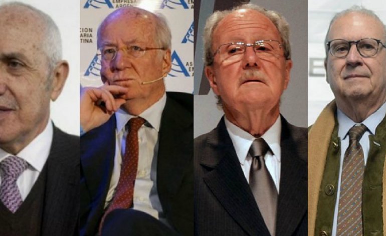 Los empresarios José Cartellone, Paolo Rocca, Ernesto Pescarmona y Carlos Wagner