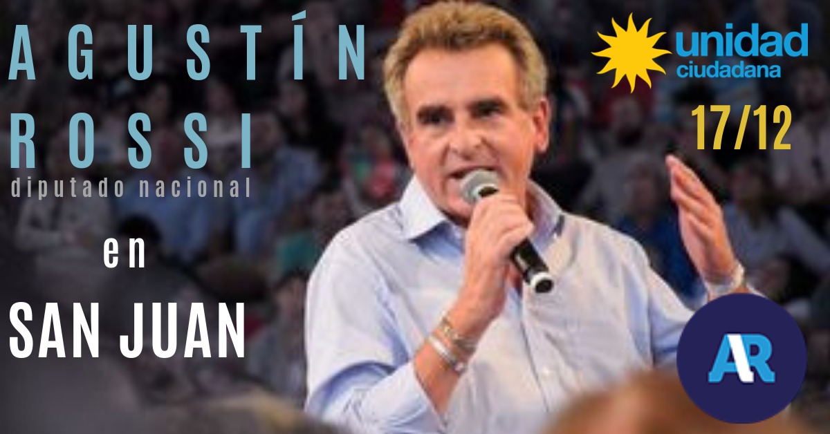 El lunes llegará Agustín Rossi, presidente del Bloque FPV-PJ a San Juan