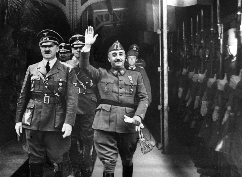 FotografÃa difundida en EspaÃ±a por la Agencia Efe de la entrevista de Francisco Franco