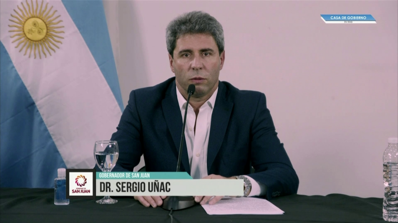 Conferencia de prensa del Gobernador Uñac