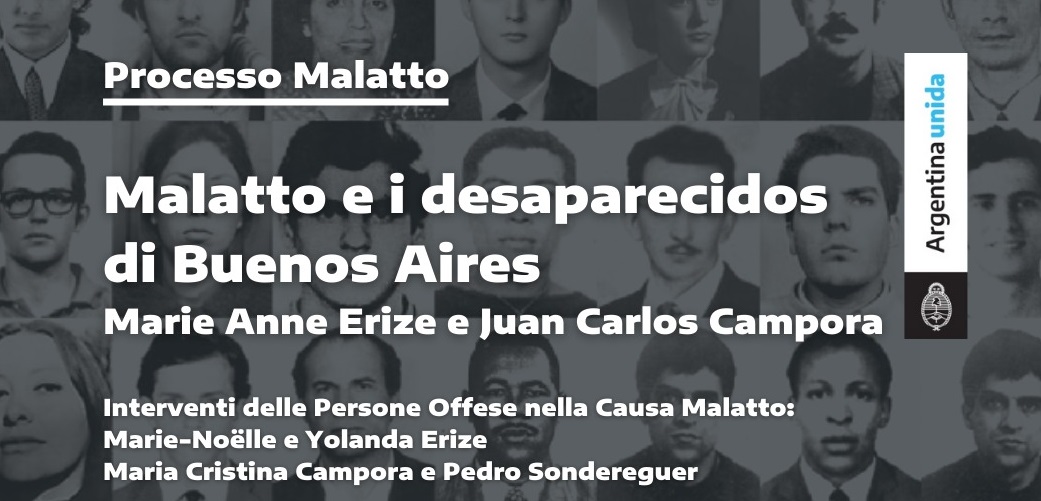 Malatto y los desaperacidxs de Buenos Aires: encuentro virtual organizado desde Italia.