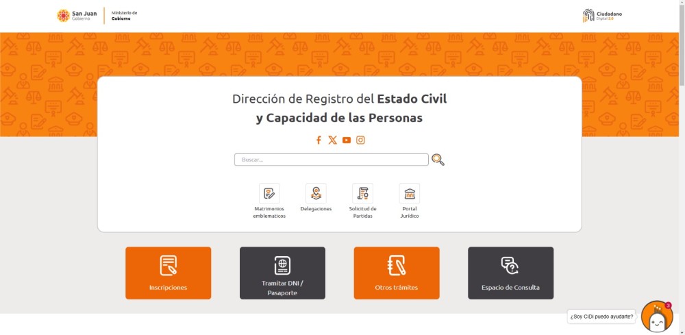 Registro Civil presentó su página web