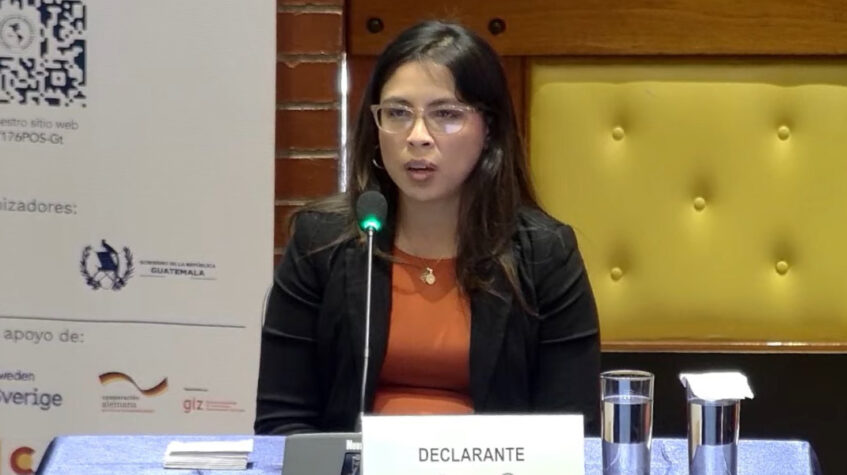 Ayer fue la primera audiencia por el Caso de Esterilizaciones forzadas en la Corte IDH. Marisela Monzón Ramos, hija de Celia Ramos, víctima de esta política desplegada durante la dictadura de Alberto Fujimori, relató su caso ante el tribunal internacional. Foto: Demus / Corte IDH.