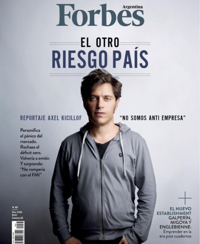 Forbes lleva en su tapa a Axel Kicillof con una dura nota contra Cambiemos
