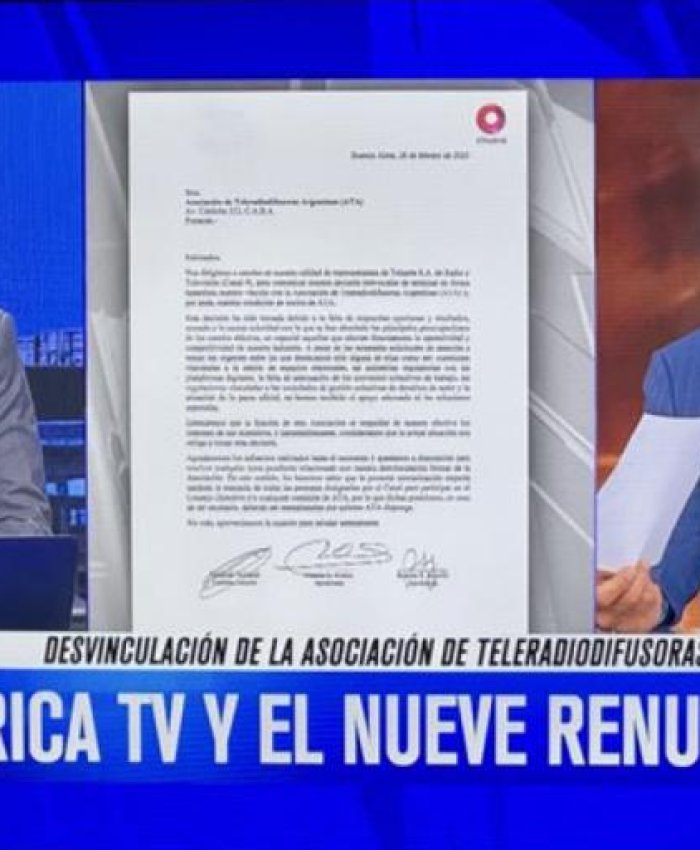 Dos canales de TV abierta hicieron dúplex para renunciar a la Asociación de Teleradiodifusoras Argentinas