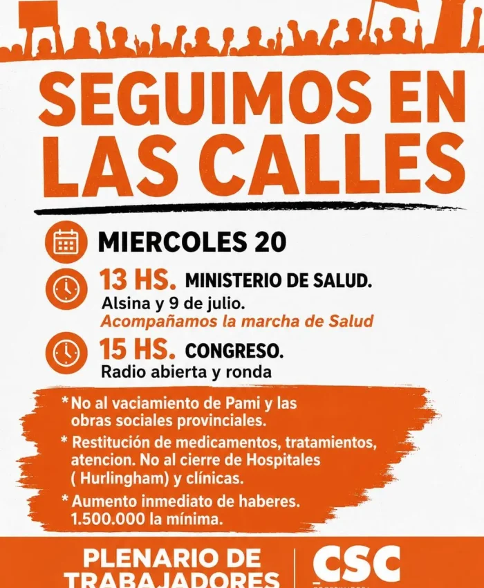 Se calienta la calle: Milei enfrenta otro miércoles caliente, marcha de salud, jubilados y protesta de ATE