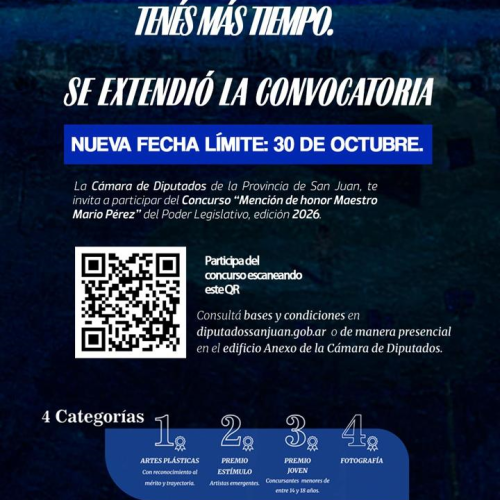 Extensión de la convocatoria para el Concurso «Maestro Mario Pérez»
