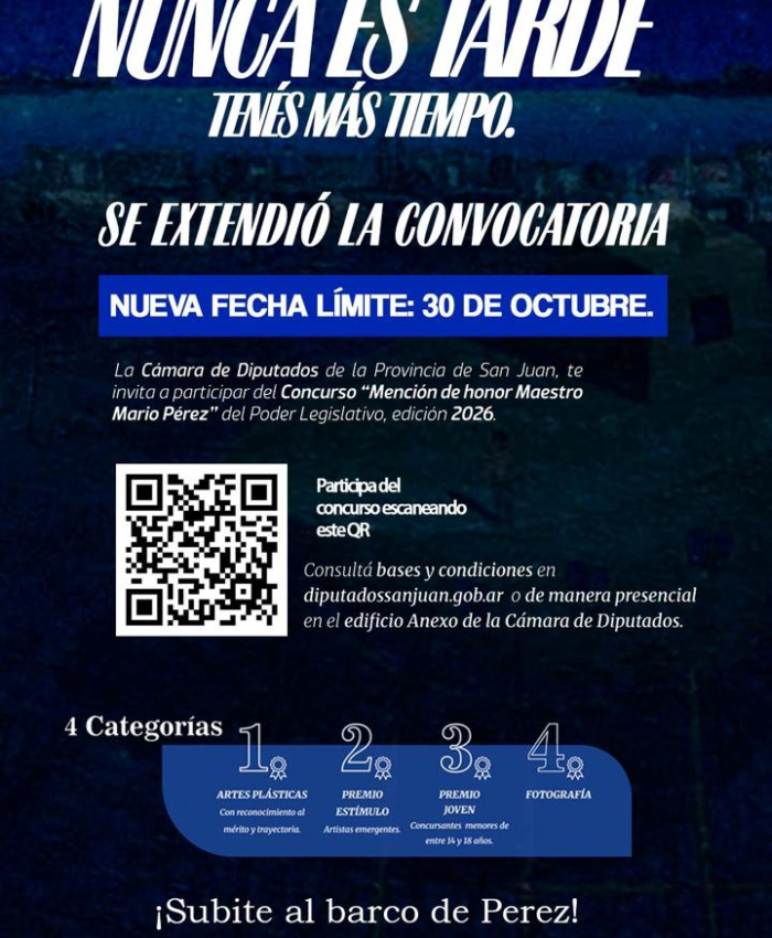 Extensión de la convocatoria para el Concurso «Maestro Mario Pérez»