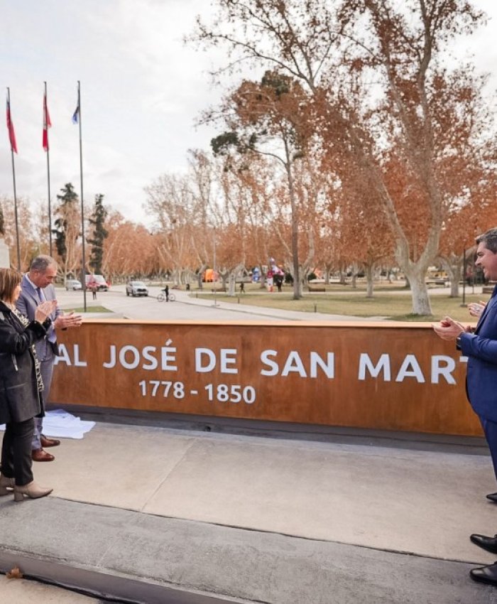 Orrego inauguró una transformación clave en el Parque de Mayo en homenaje a San Martín