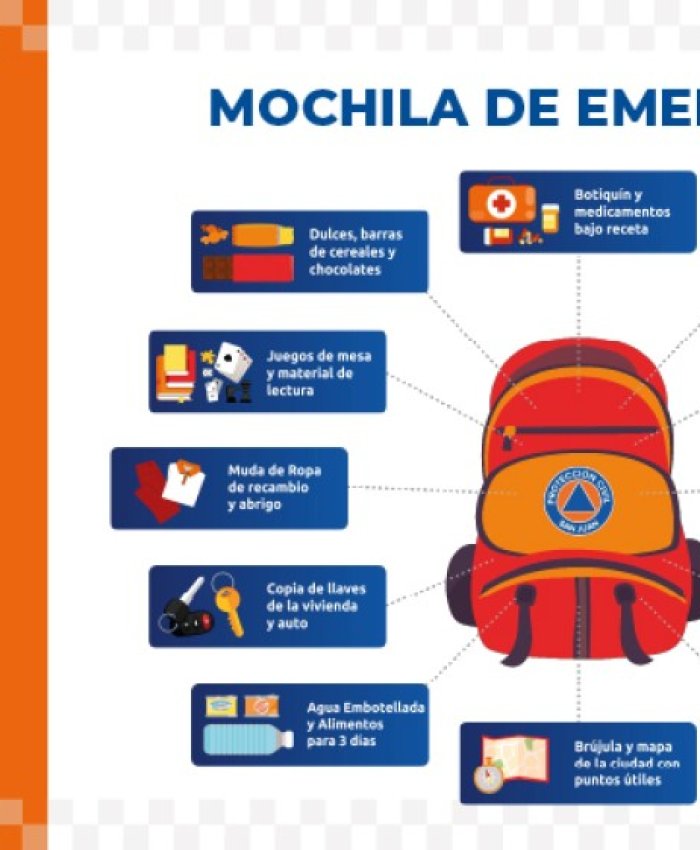 Recomendaciones para armar la mochila de emergencia ante un sismo