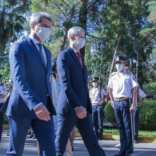Sergio Uñac le dio la bienvenida al embajador de Suiza en la Argentina, Heinrich Schellenberg