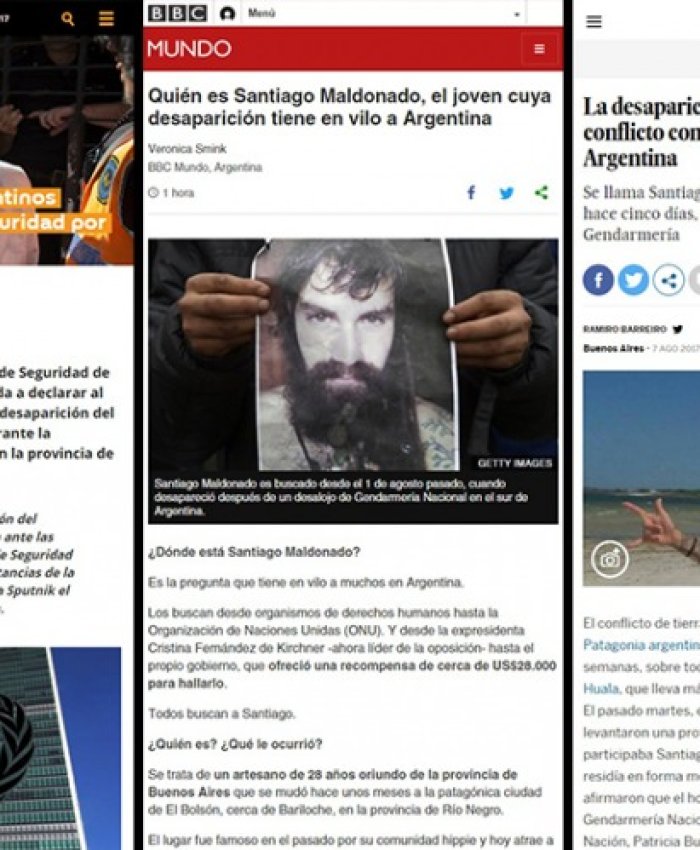 Repercusiones y cuestionamientos contra Bullrich en medios del mundo por la desaparición de Santiago Maldonado