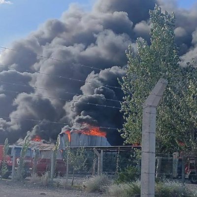 Incendio en Eco San Juan dentro del Parque Industrial de Chimbas