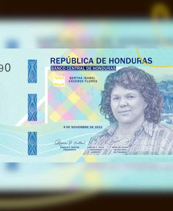 HONDURAS: nuevo billete de 200 lempiras con imagen de la lideresa asesinada Berta Cáceres