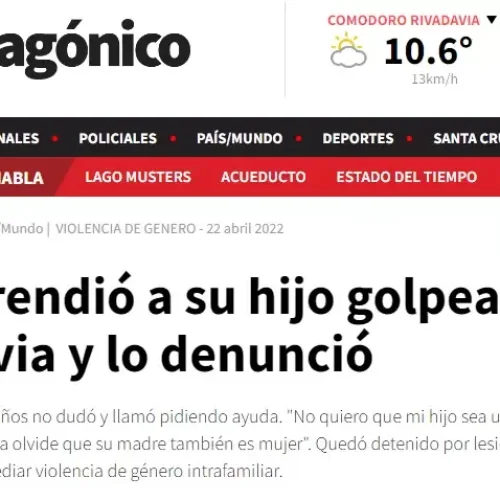 VIOLENCIA DE GENERO: la mamá sanjuanina que delató a su hijo golpeador es noticia nacional