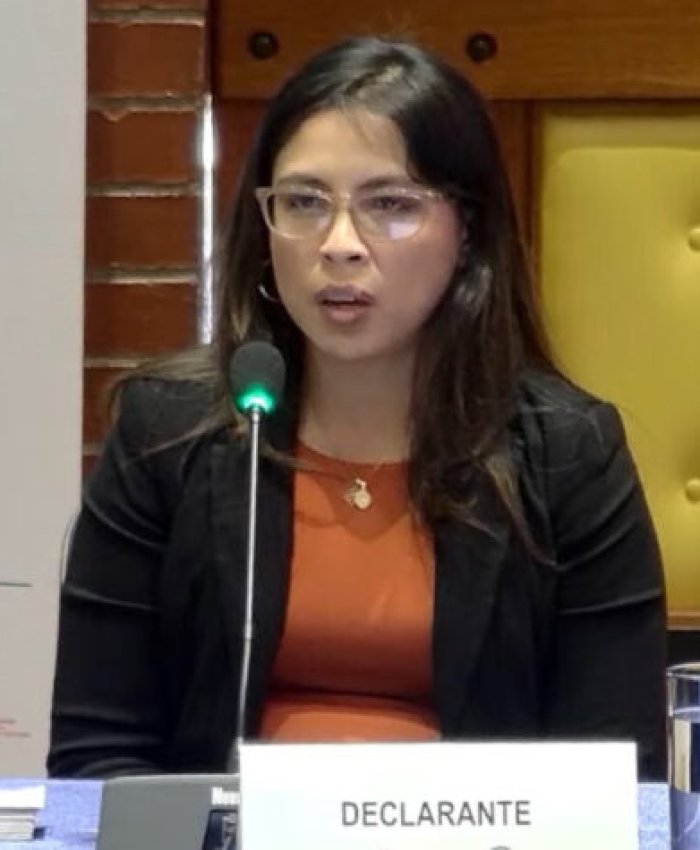 Ayer fue la primera audiencia por el Caso de Esterilizaciones forzadas en la Corte IDH. Marisela Monzón Ramos, hija de Celia Ramos, víctima de esta política desplegada durante la dictadura de Alberto Fujimori, relató su caso ante el tribunal internacional. Foto: Demus / Corte IDH.