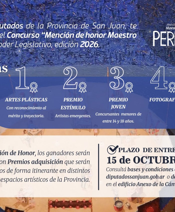 Abren la inscripción para la Mención de Honor Maestro Mario Pérez 2026