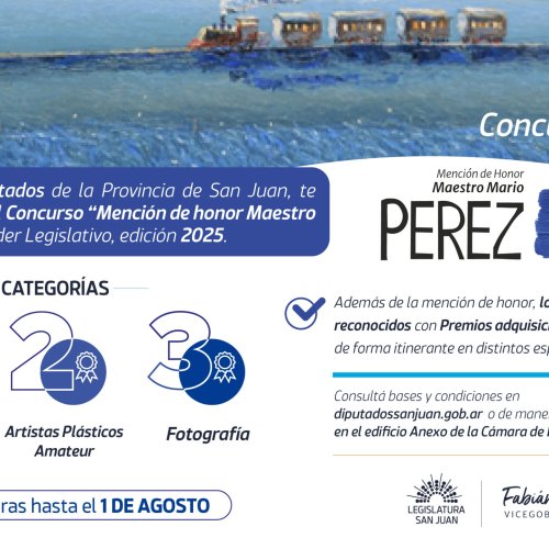 Mención Honor Maestro Mario Pérez: entrega de obras hasta el 1 de agosto