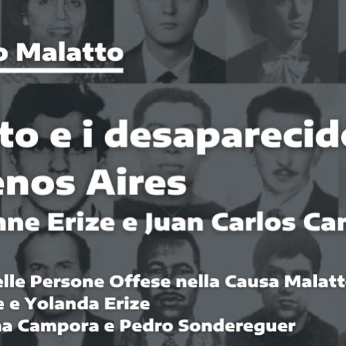 Malatto y los desaperacidxs de Buenos Aires: encuentro virtual organizado desde Italia.