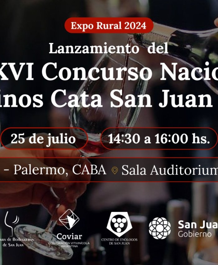 El lanzamiento de Cata San Juan 2024 se desarrollará este jueves desde la Rural