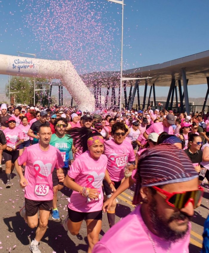 Más de 2000 personas presentes en la Maratón y Caminata de Lucha contra el Cáncer de Mama en Chimbas