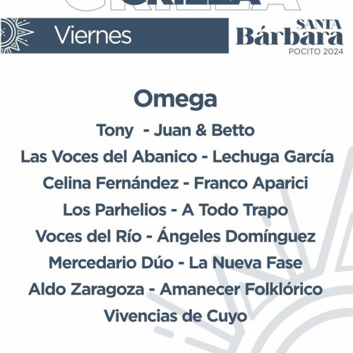 Conocé como quedó conformada la grilla de artistas para la Fiesta de Santa Bárbara