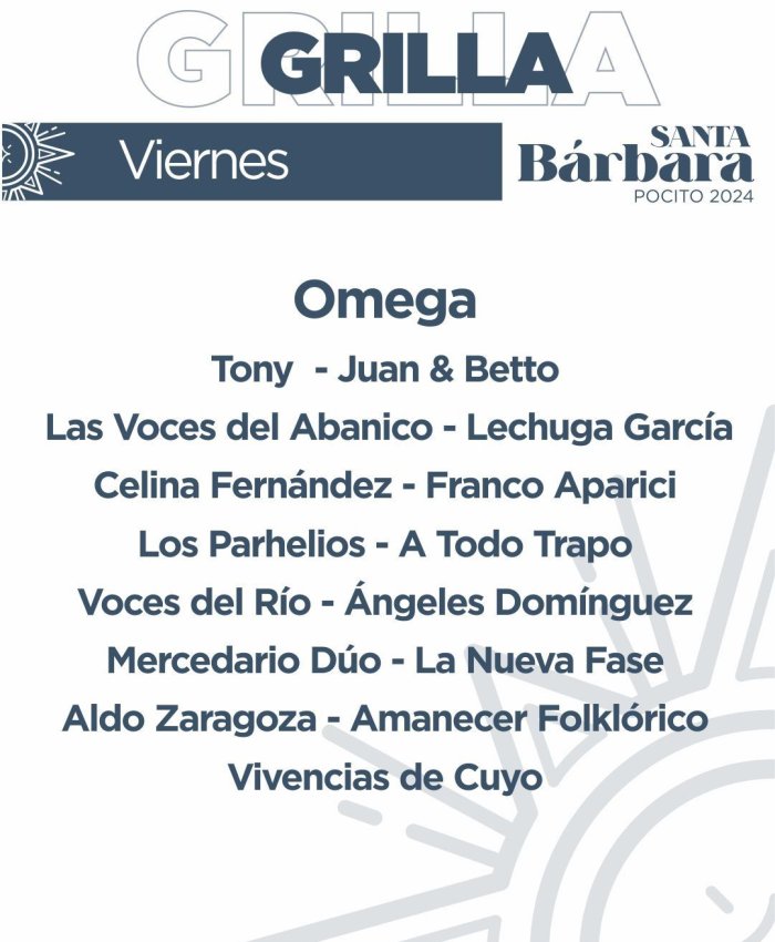 Conocé como quedó conformada la grilla de artistas para la Fiesta de Santa Bárbara