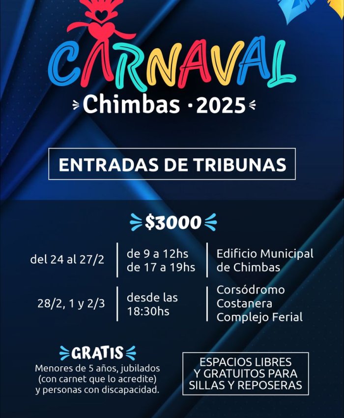 CARNAVAL DE CHIMBAS: entradas para las tribunas