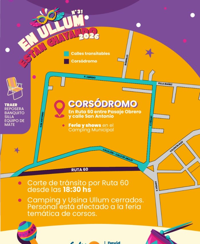 Todo lo que tenés que saber para disfrutar de los corsos en Ullum este fin de semana