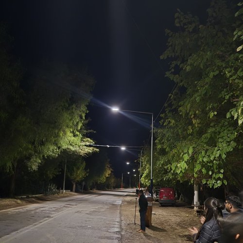 Ullum estrenó nueva iluminación LED en el camino hacia Punta Negra