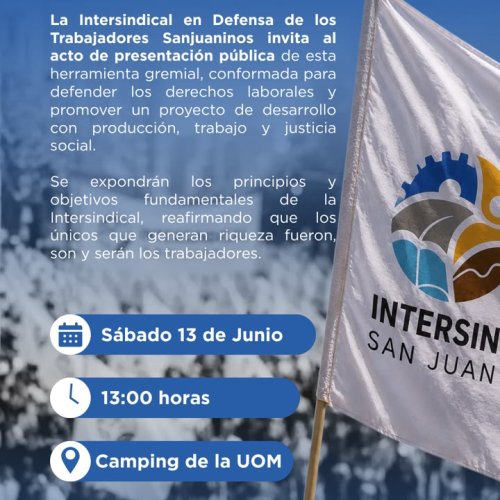 Presentación de la Intersindical en Defensa de los Trabajadores Sanjuaninos