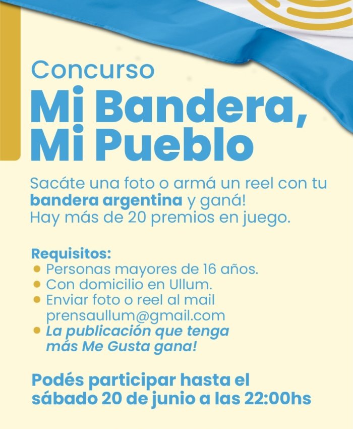 Ullum lanza el concurso “Mi Bandera, Mi Pueblo”