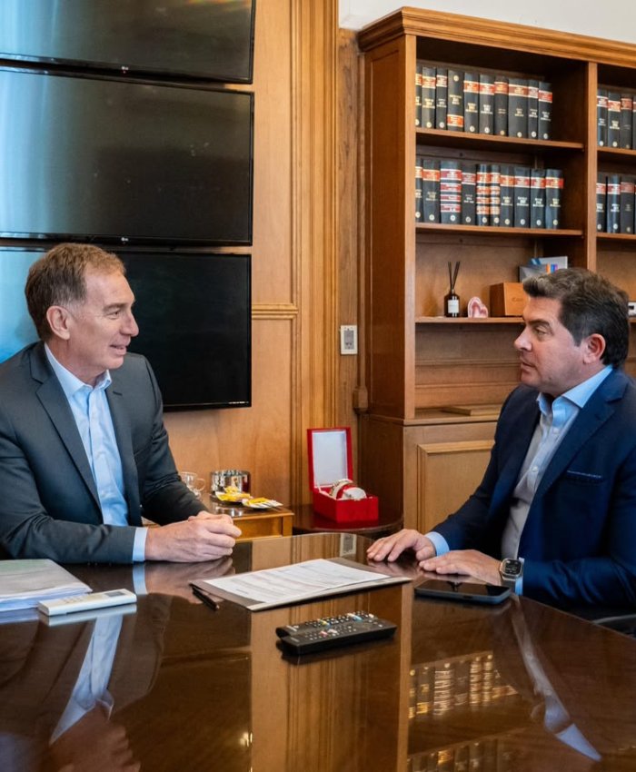 Santilli recibió al gobernador Marcelo Orrego en Casa Rosada