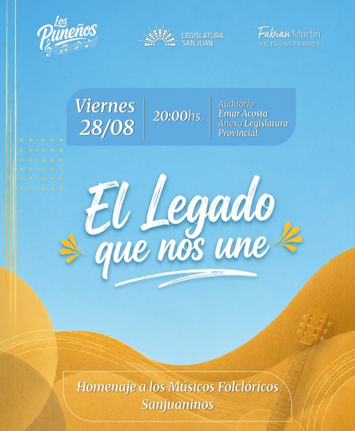 “El legado que nos une”: la Legislatura homenajeará a referentes del folclore sanjuanino