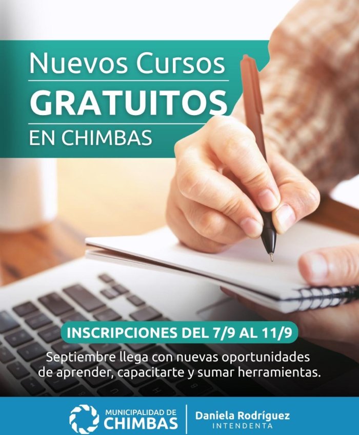 Chimbas abre las inscripciones para nuevos cursos gratuitos durante septiembre