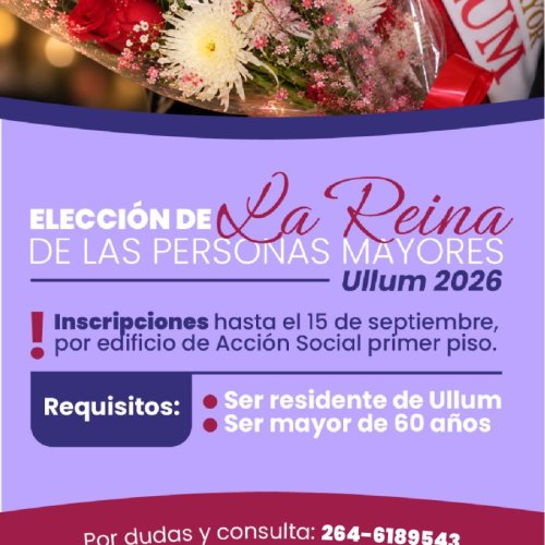 Municipalidad de Ullum: elección de la Reina de las Personas Mayores