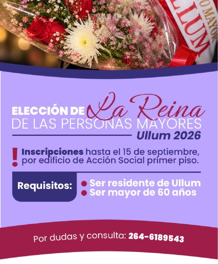 Municipalidad de Ullum: elección de la Reina de las Personas Mayores