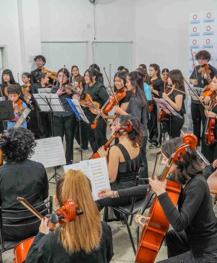 Chimbas vivió una tarde de música con el concierto de la Orquesta Escuela Infantil