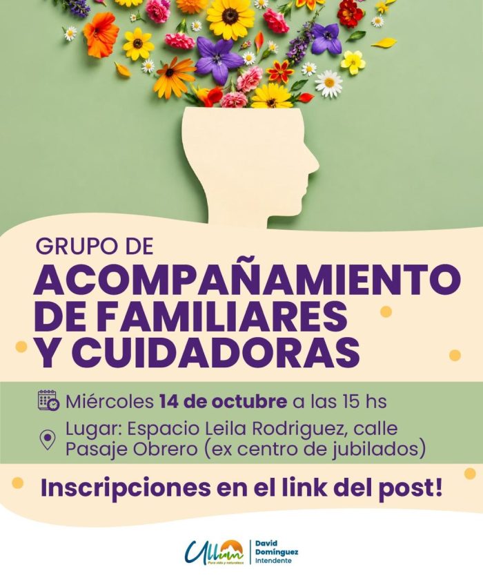 Salud Mental: el municipio de Ullum anuncia la puesta en marcha de un Grupo de Acompañamiento para Familiares y Cuidadoras