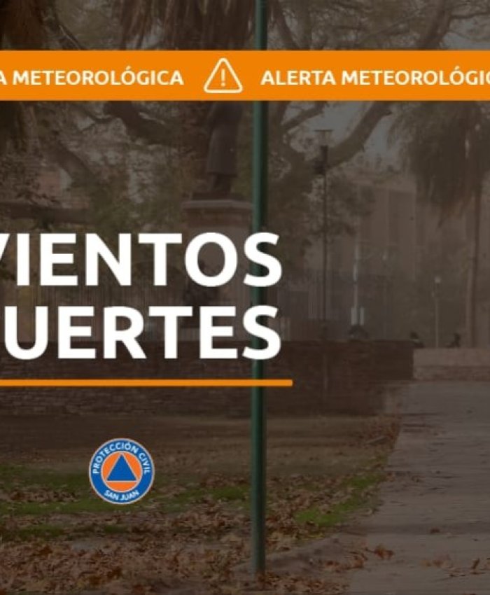SAN JUAN: Alerta Meteorológica por Vientos fuertes