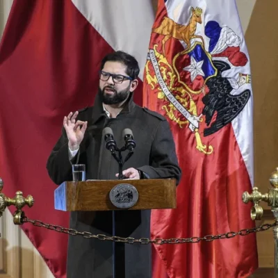 El presidente chileno, Gabriel Boric habló del nuevo corredor. Foto: NA/(Xinhua/Jorge Villegas) (jv) (ra) (da)