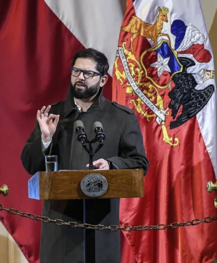 El presidente chileno, Gabriel Boric habló del nuevo corredor. Foto: NA/(Xinhua/Jorge Villegas) (jv) (ra) (da)