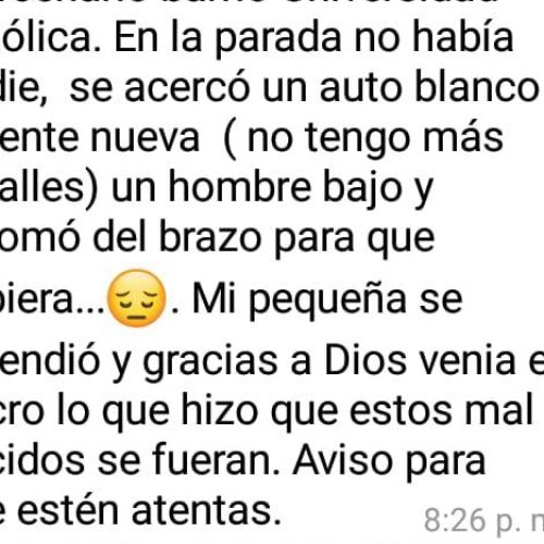 Grave denuncia: un mensaje de wasap alertó sobre el posible secuestro de una menor en Rivadavia (mirá el msj)