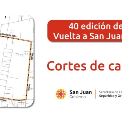 Seguridad informa los cortes de calzada para la 40° Vuelta a San Juan