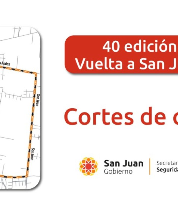 Seguridad informa los cortes de calzada para la 40° Vuelta a San Juan