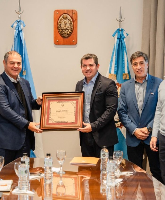 Orrego recibió a las autoridades de la empresa que acaba de inaugurar un nuevo parque solar en San Juan