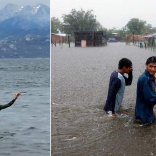 La nueva política: en medio de las inundaciones en el Litoral, el responsable de evitarlas se fue a nadar
