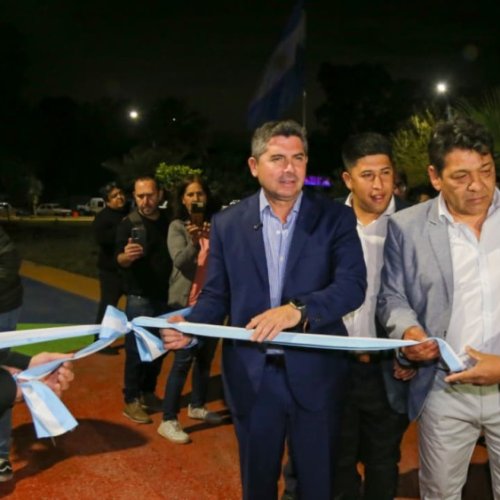 En Zonda: Orrego inauguró una plaza y obras de pavimentación e iluminación