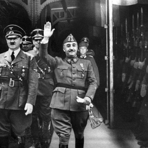 FotografÃa difundida en EspaÃ±a por la Agencia Efe de la entrevista de Francisco Franco