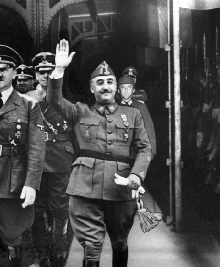 FotografÃa difundida en EspaÃ±a por la Agencia Efe de la entrevista de Francisco Franco